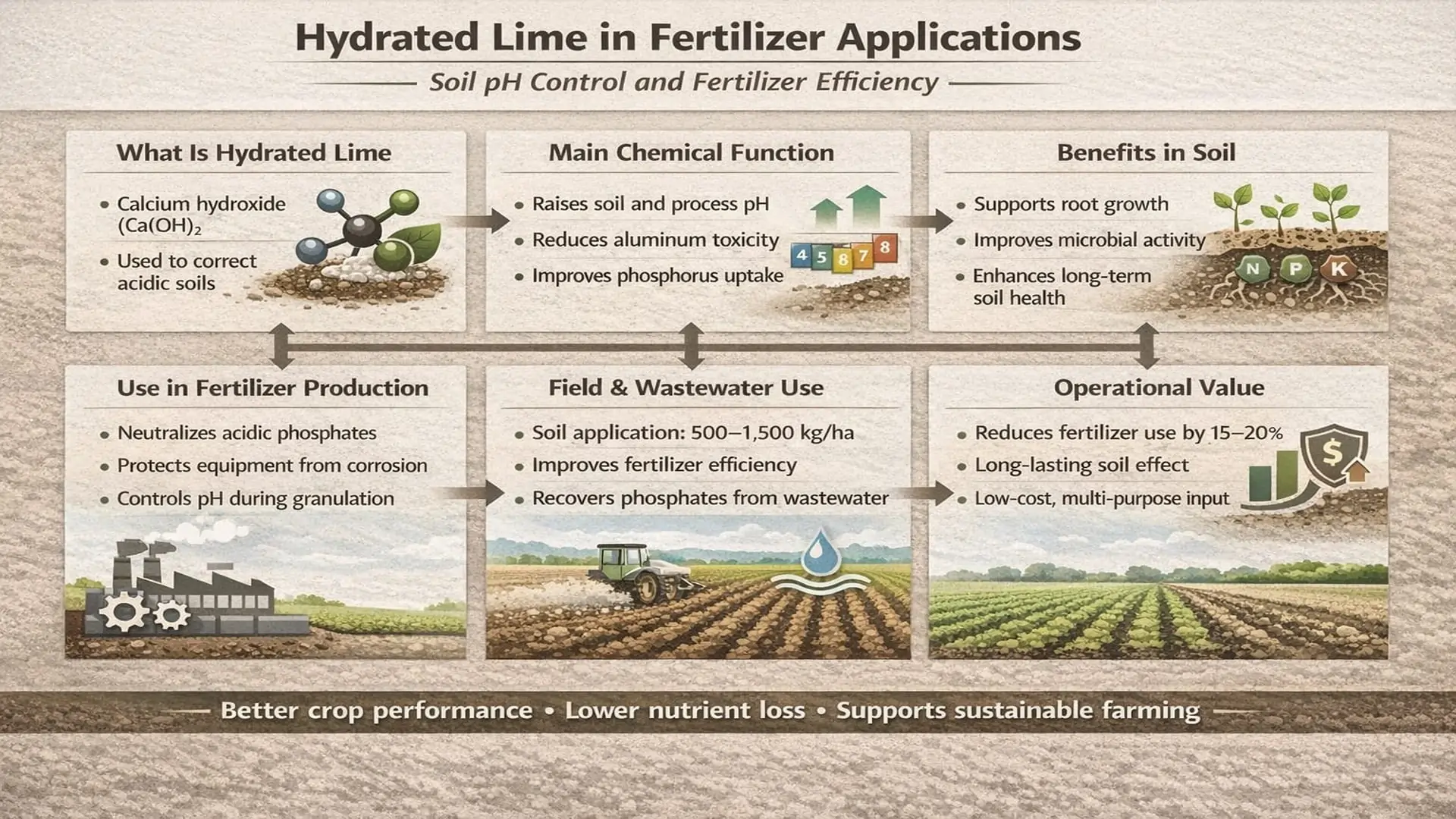 Hydrated Lime in Fertilizer Industry Applications: Soil pH Control, and Efficiency